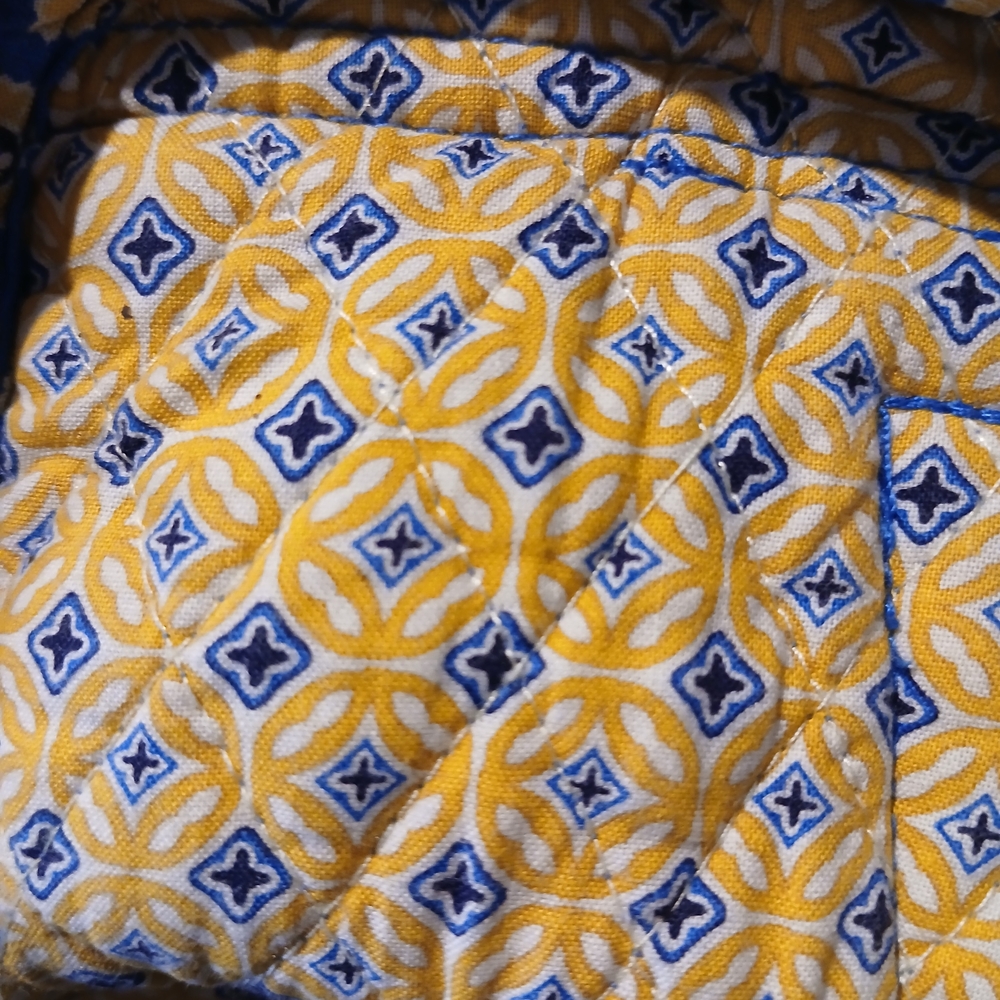 Vera Bradley Blue and Yellow Geometric Backpack - Picture 10 of 10